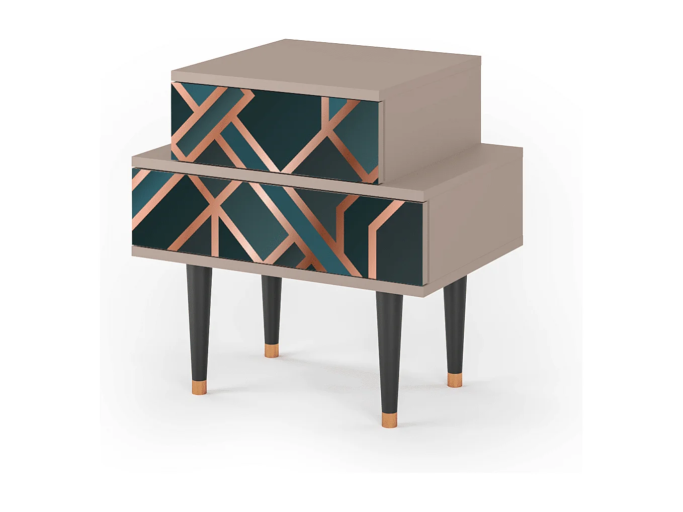 Stolik nocny - 58х58х41 cm - NS1 - Bronze Crossroad, Latte