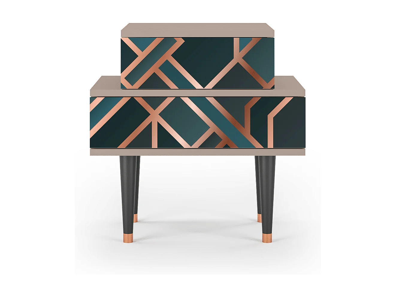 Stolik nocny - 58х58х41 cm - NS1 - Bronze Crossroad, Latte