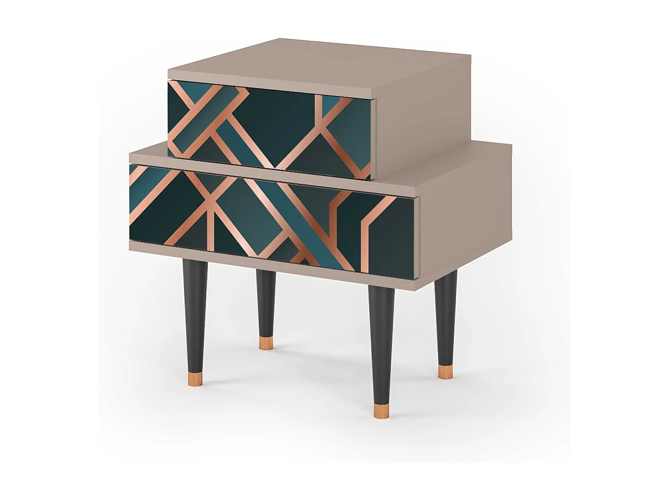 Stolik nocny - 58х58х41 cm - NS1 - Bronze Crossroad, Latte