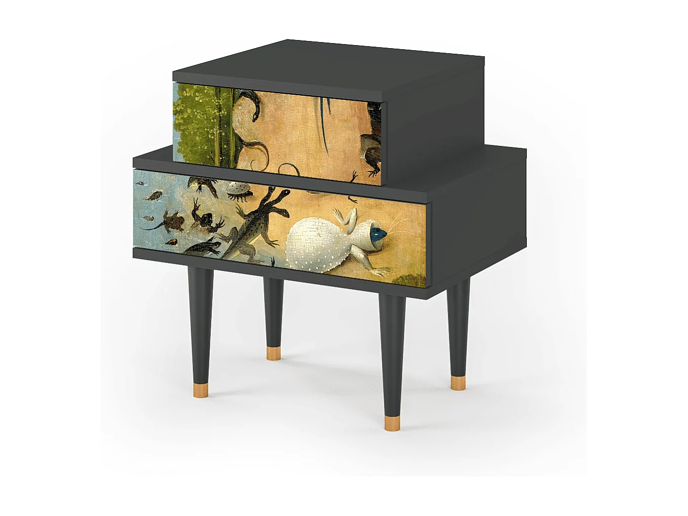 Stolik nocny - 58х58х41 cm - NS1 - The Garden by Bosch, Antracyt