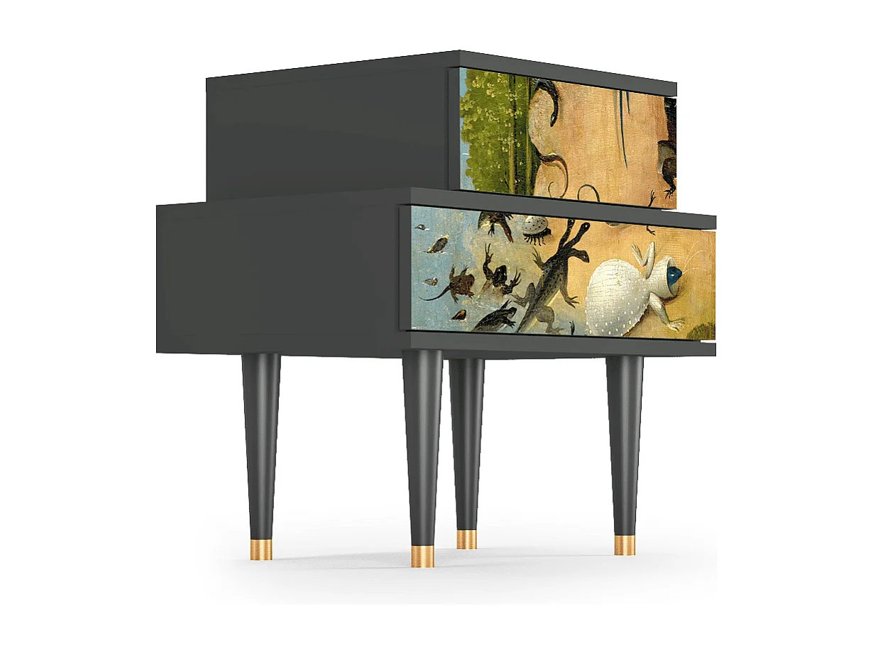 Stolik nocny - 58х58х41 cm - NS1 - The Garden by Bosch, Antracyt