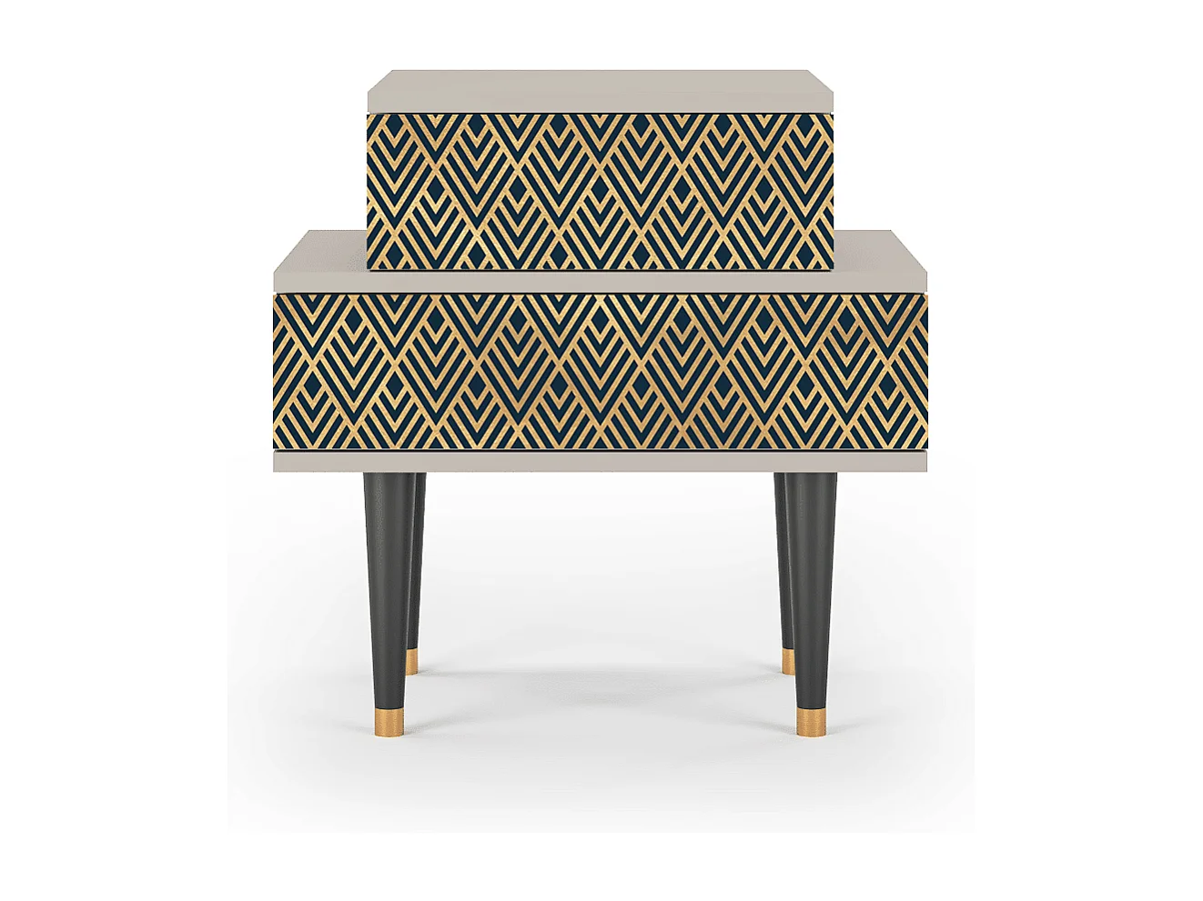 Table de nuit - 58х58х41 cm - NS1 - Egypt Triangles, Sable