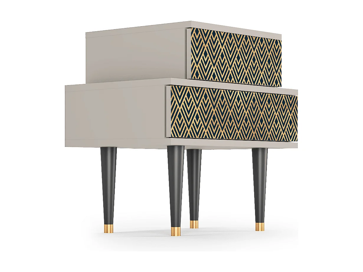 Table de nuit - 58х58х41 cm - NS1 - Egypt Triangles, Sable