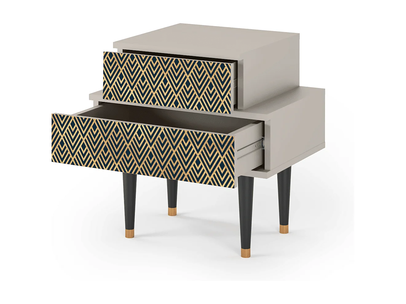 Table de nuit - 58х58х41 cm - NS1 - Egypt Triangles, Sable