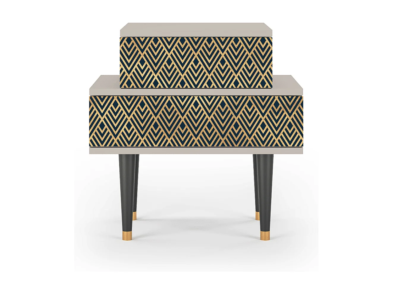 Table de nuit - 58х58х41 cm - NS1 - Egypt Triangles, Sable