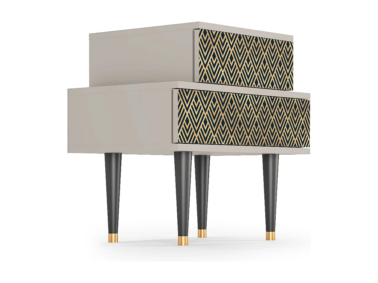 Table de nuit - 58х58х41 cm - NS1 - Egypt Triangles, Sable