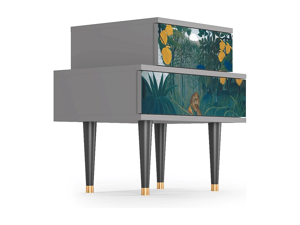 Table de nuit - 58х58х41 cm - NS1 - The Repast of the Lion, Gris