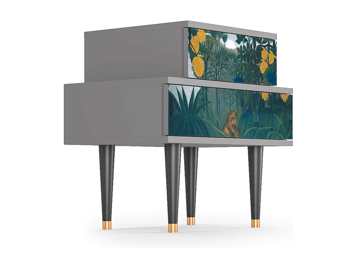 Stolik nocny - 58х58х41 cm - NS1 - The Repast of the Lion, Szary