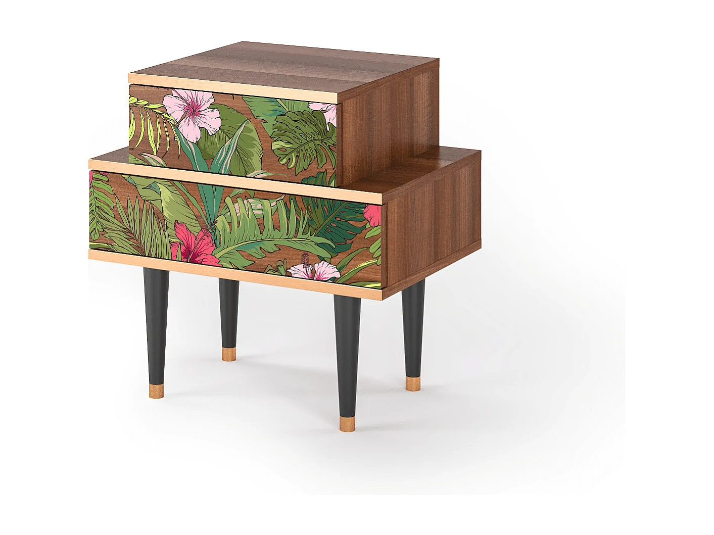 Stolik nocny - 58х58х41 cm - NS1 - Verdant Tropics, Orzech