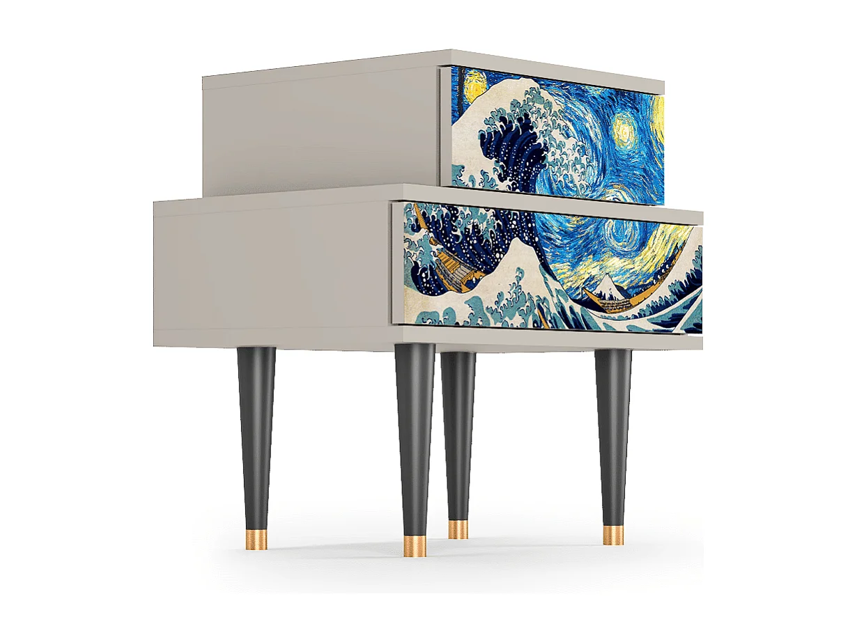 Nachtkastje - 58х58х41 cm - NS1 - Great Wave, Zand
