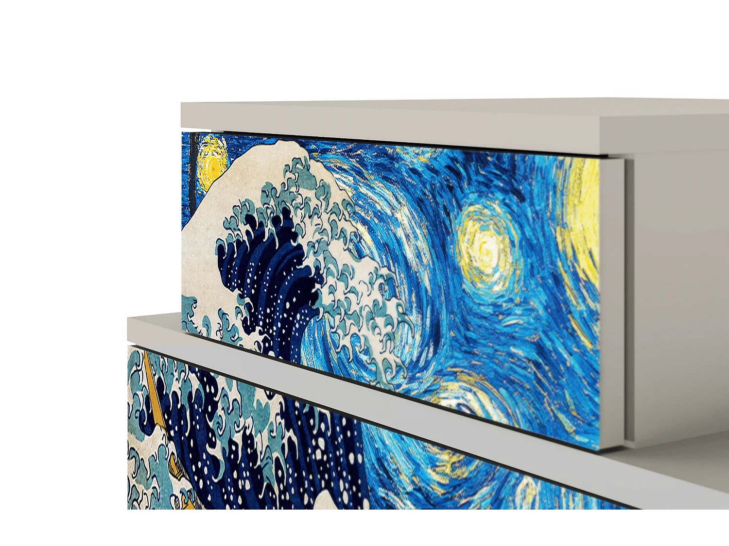 Stolik nocny - 58х58х41 cm - NS1 - Great Wave, Piaskowy
