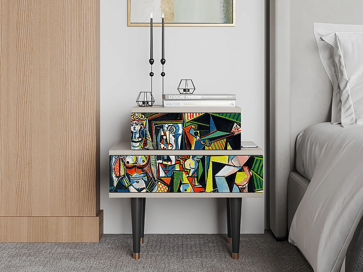 Table de nuit - 58х58х41 cm - NS1 - Women of Algiers, Sable