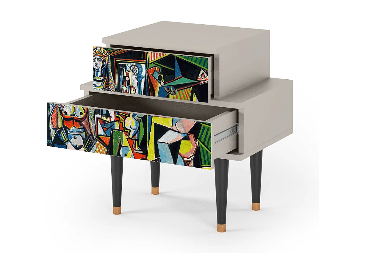 Stolik nocny - 58х58х41 cm - NS1 - Women of Algiers, Piaskowy