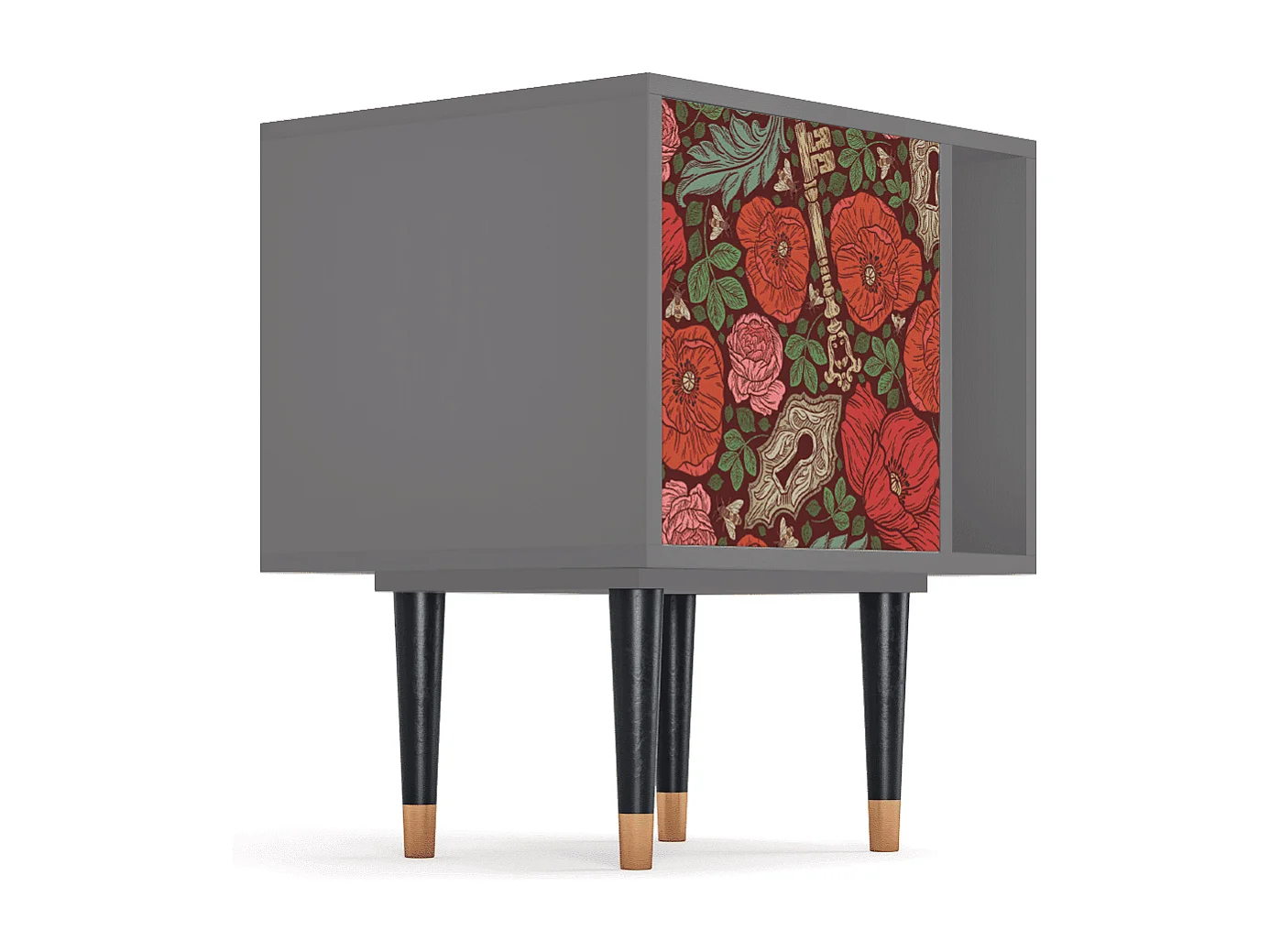 Nachtkastje - 57х69х48 cm - S2 - Poppy Garden, Grijs