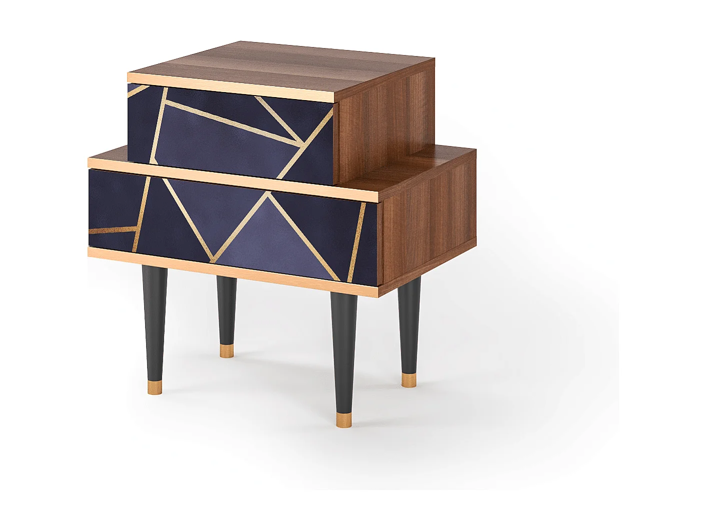 Table de nuit - 58х58х41 cm - NS1 - The Amethyst, Noyer