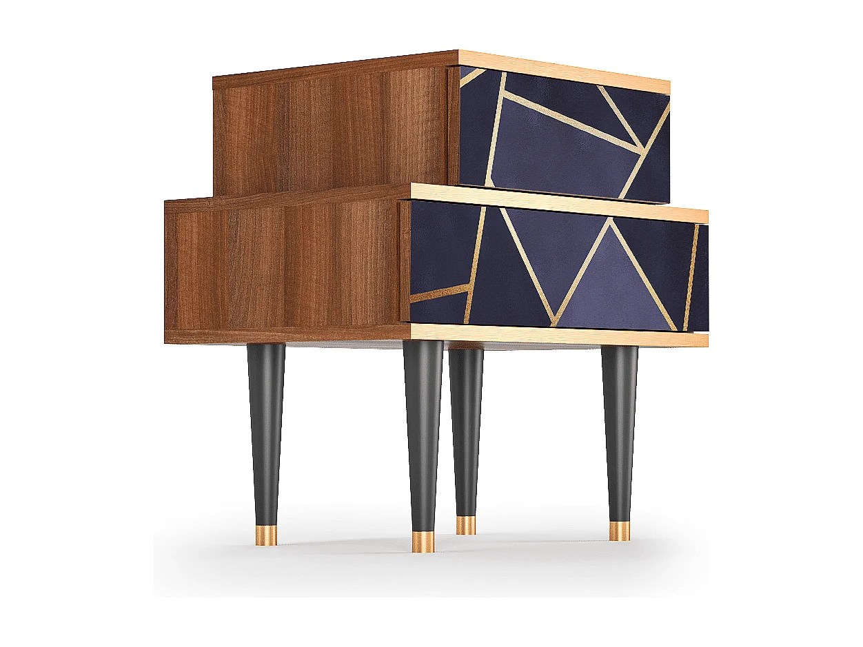 Table de nuit - 58х58х41 cm - NS1 - The Amethyst, Noyer