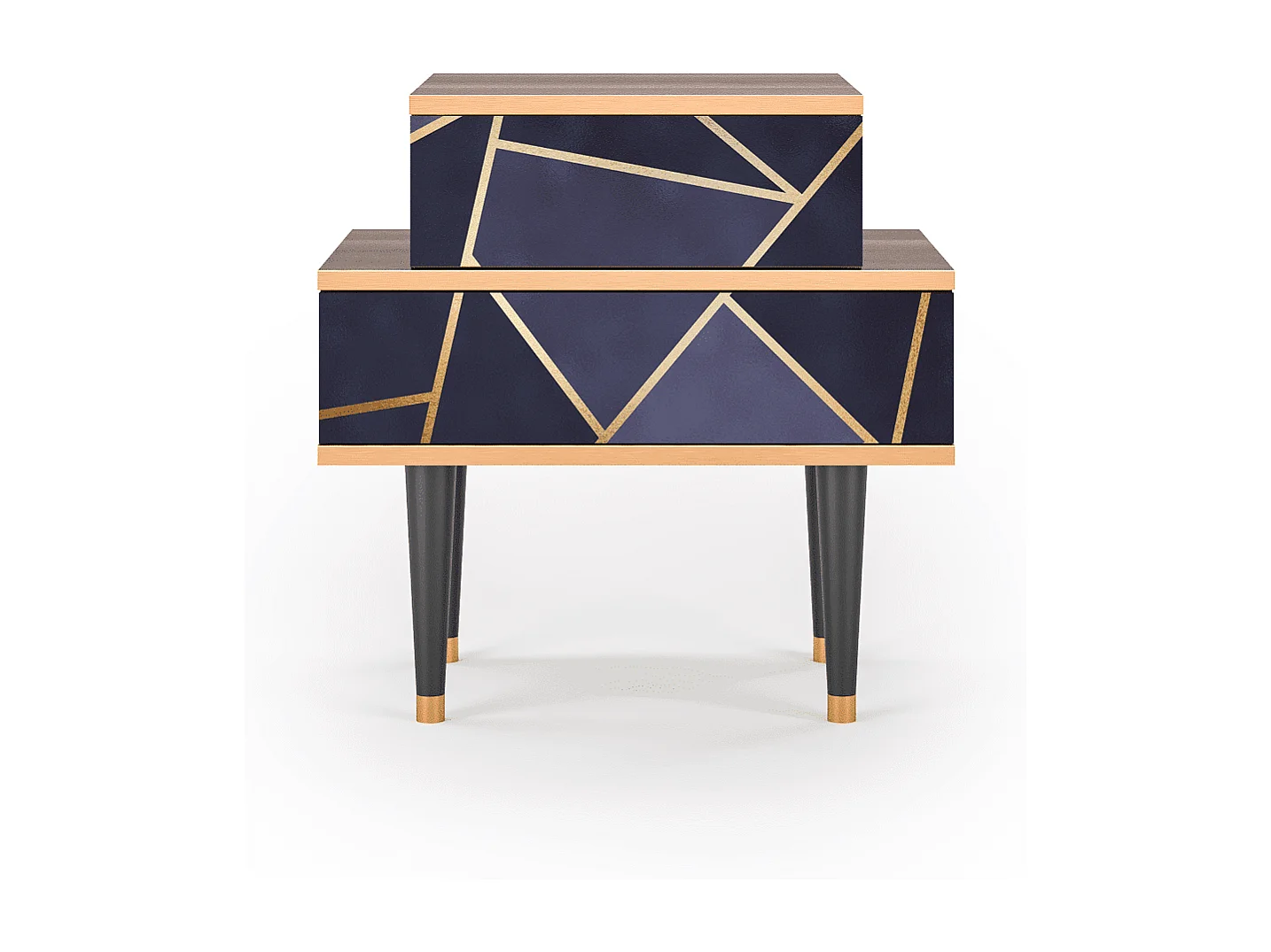 Stolik nocny - 58х58х41 cm - NS1 - The Amethyst, Orzech