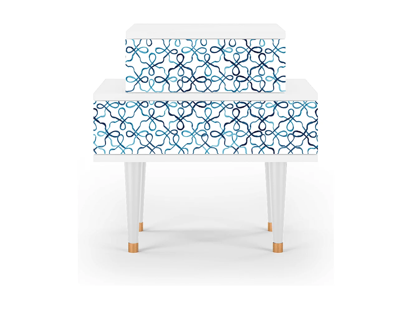 Table de nuit - 58х58х41 cm - NS1 - Marine Strings, Blanc