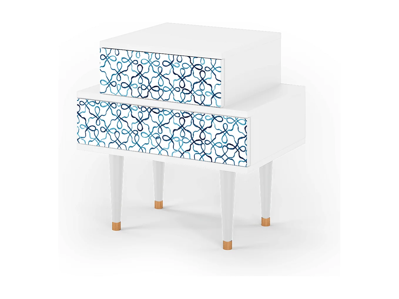 Table de nuit - 58х58х41 cm - NS1 - Marine Strings, Blanc