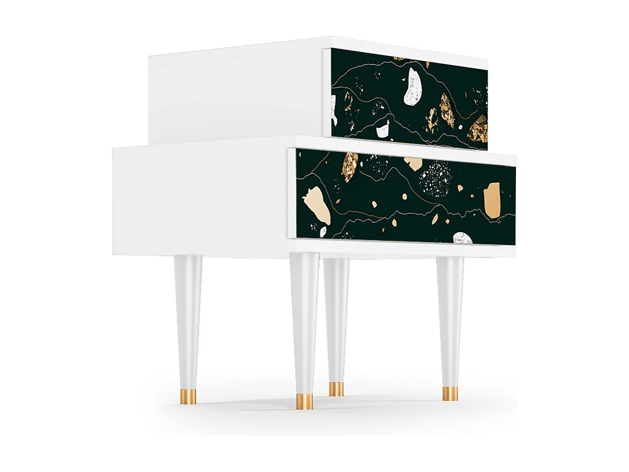 Table de nuit - 58х58х41 cm - NS1 - Marine Strings, Blanc