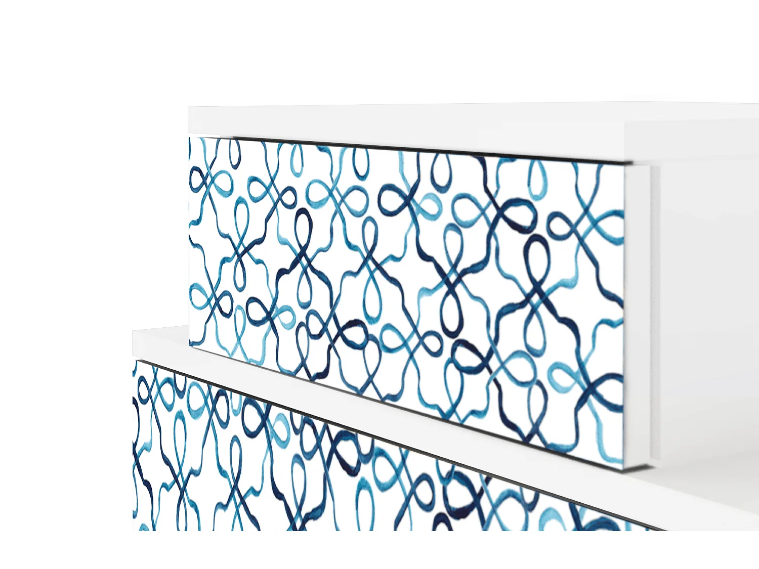 Table de nuit - 58х58х41 cm - NS1 - Marine Strings, Blanc