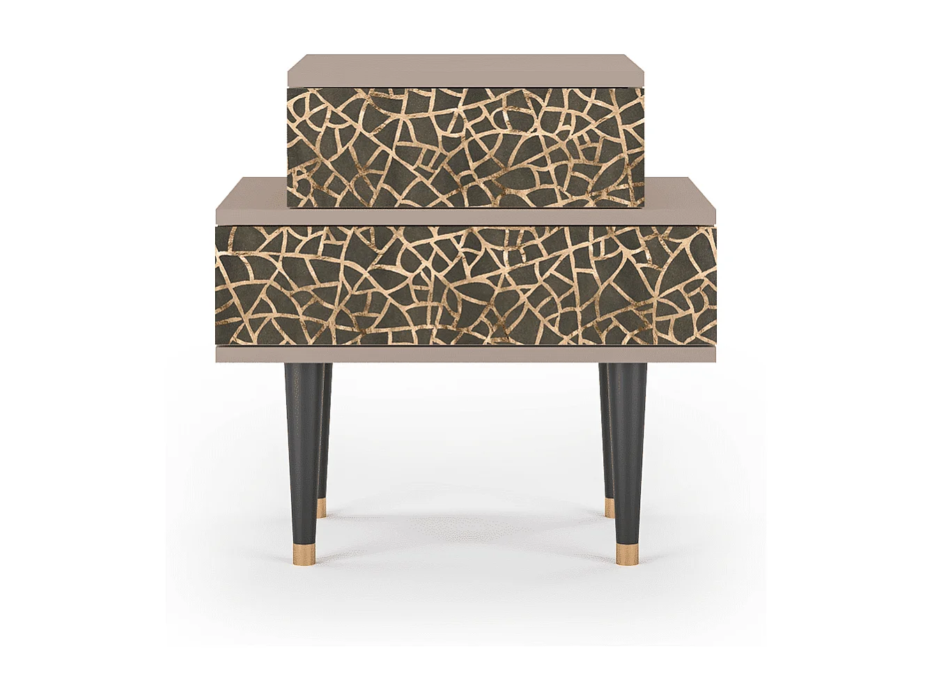 Table de nuit - 58х58х41 cm - NS1 - Enlarged Leaf, Latte