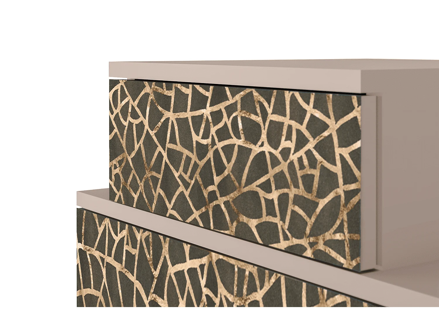 Table de nuit - 58х58х41 cm - NS1 - Enlarged Leaf, Latte