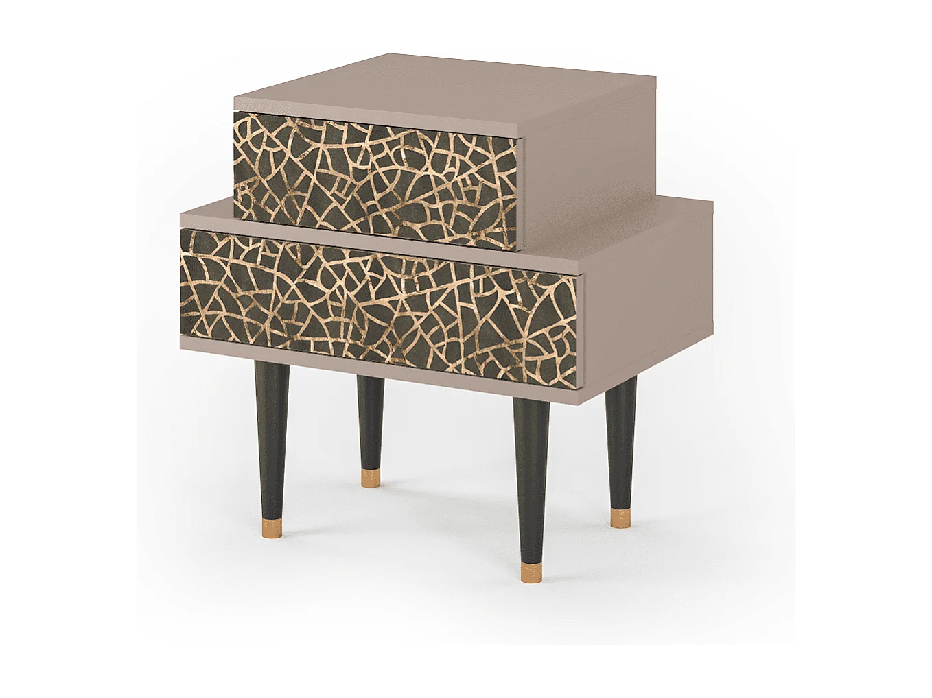 Table de nuit - 58х58х41 cm - NS1 - Enlarged Leaf, Latte