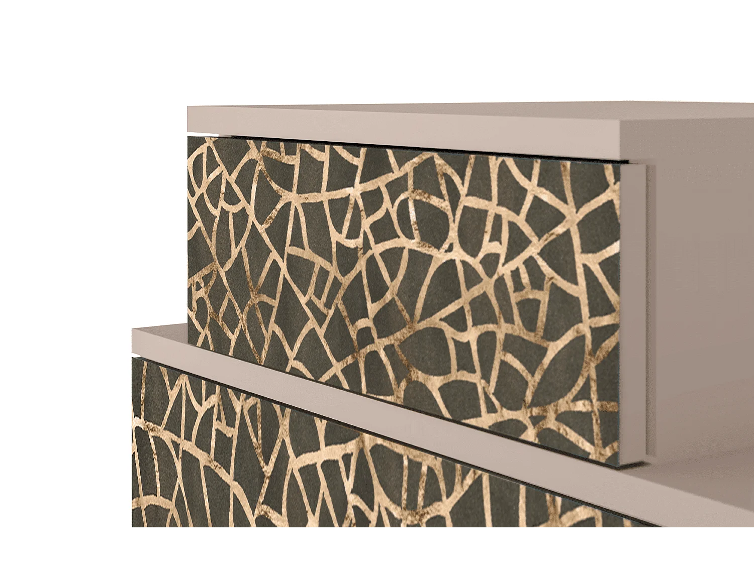 Table de nuit - 58х58х41 cm - NS1 - Enlarged Leaf, Latte