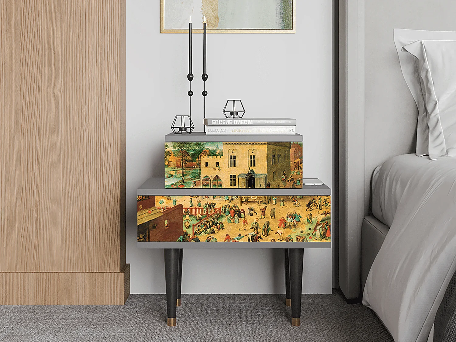 Table de nuit - 58х58х41 cm - NS1 - Children Games, Gris