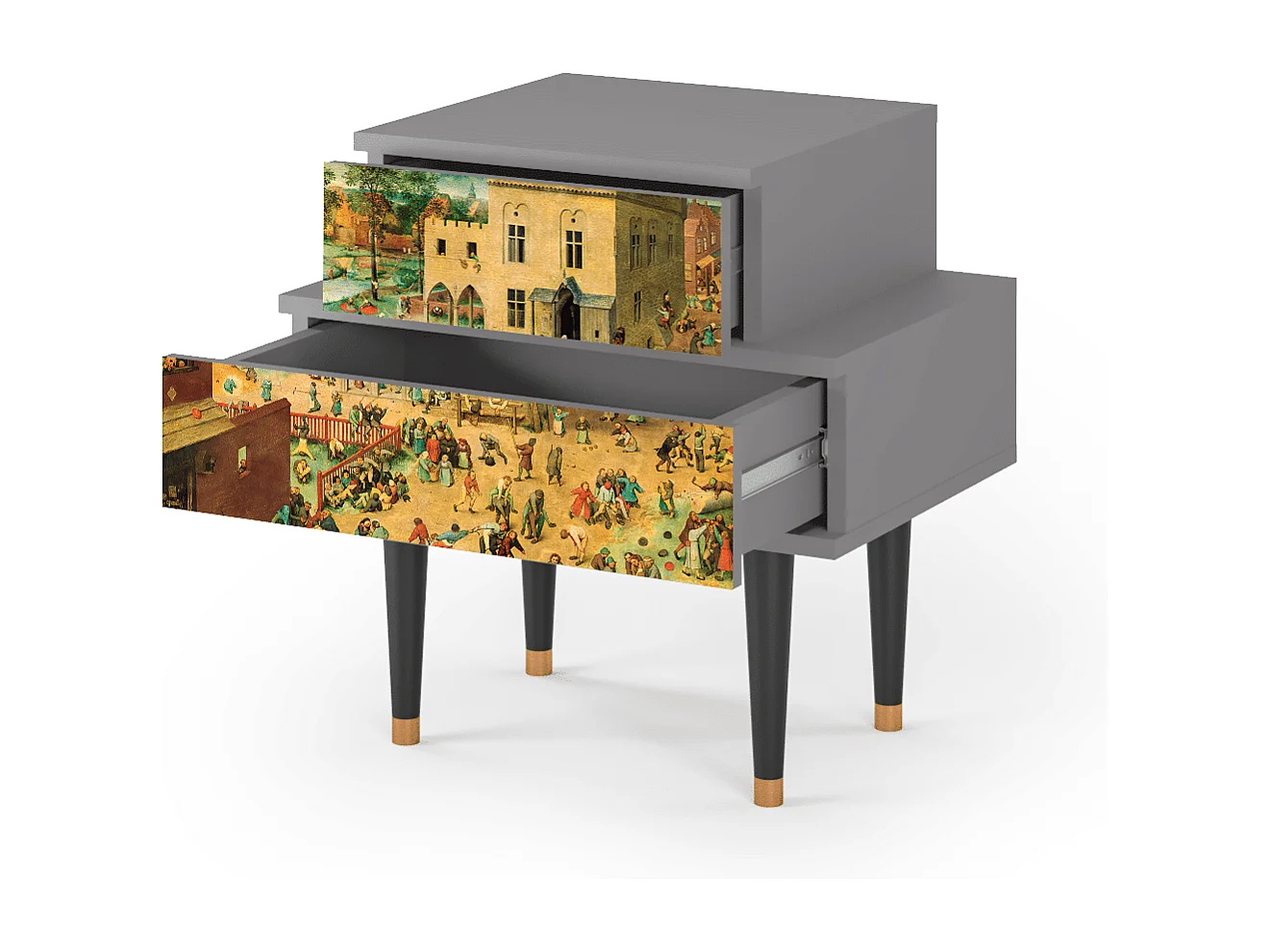 Stolik nocny - 58х58х41 cm - NS1 - Children Games, Szary