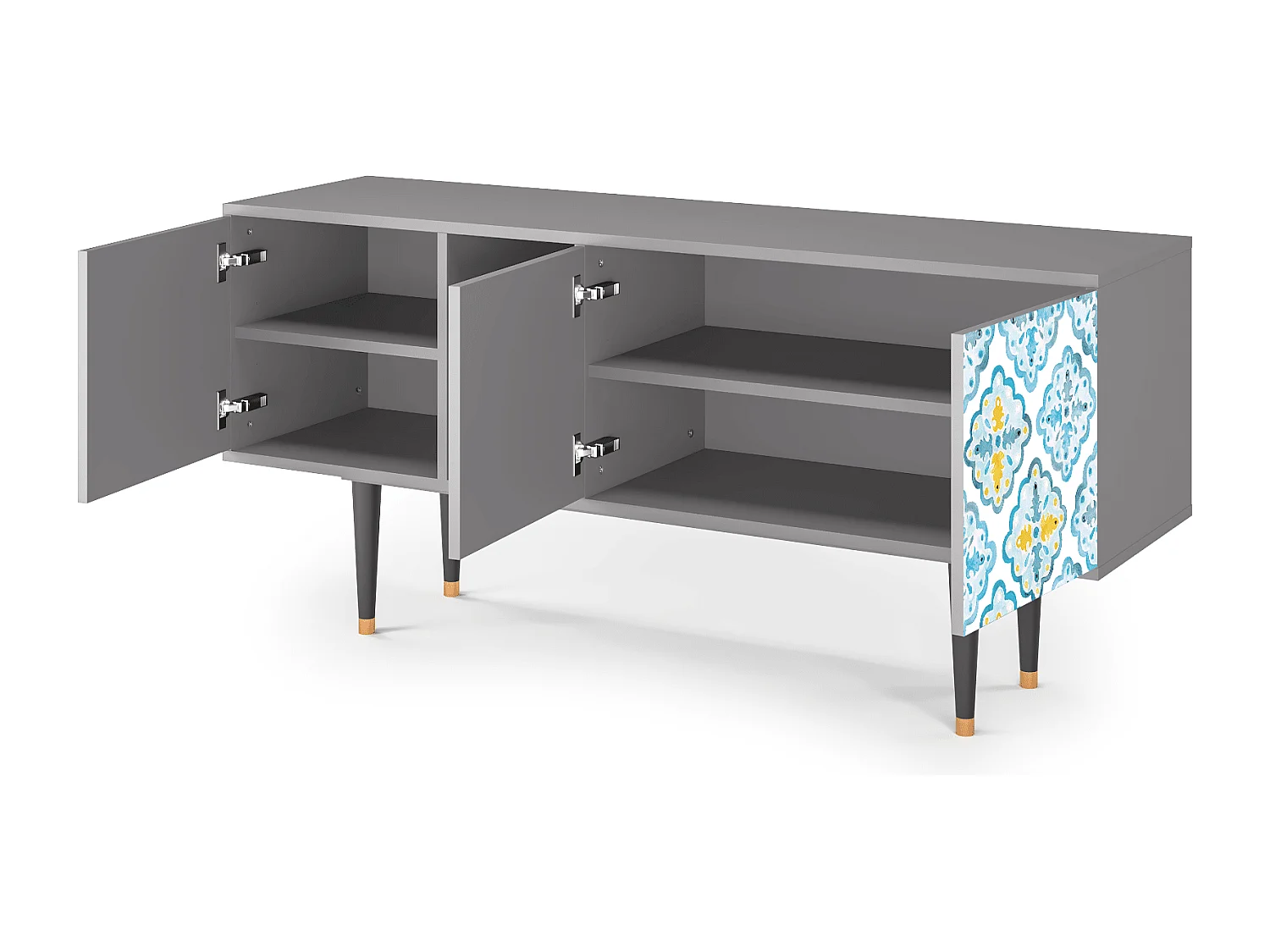 Meuble TV - 150х69х41 cm - T5 - Portugese tiles, Gris