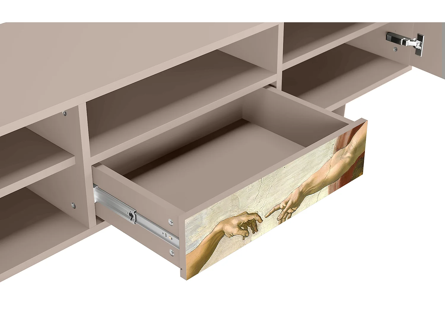 Szafka RTV - 170х59х41 cm - T6 - The Creation of Adam, Latte