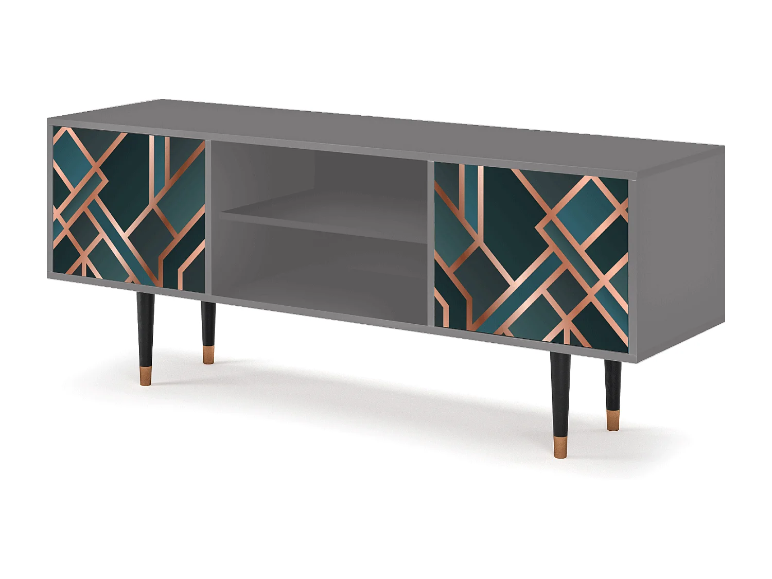 Meuble TV - 170х69х48 cm - T2 - Bronze Crossroad, Gris