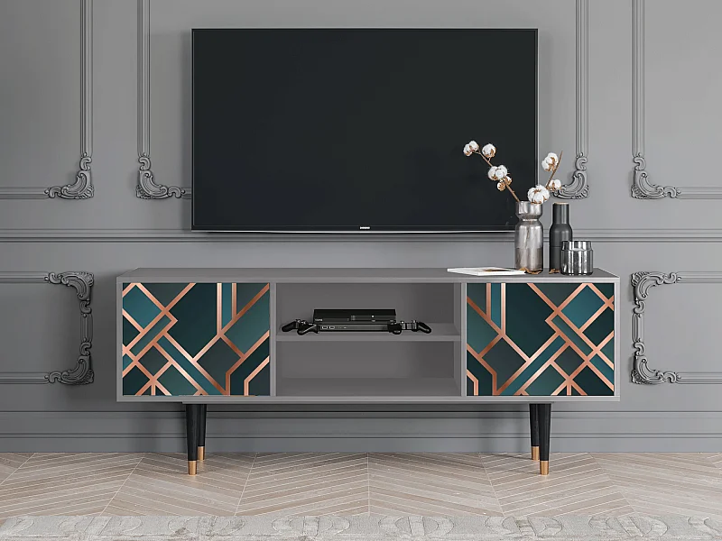 TV-Möbel - 170х69х48 cm - T2 - Bronze Crossroad, Grau