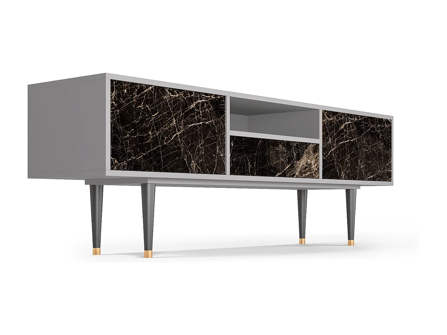 Meuble TV - 170х59х41 cm - T6 - Night Abyss, Gris