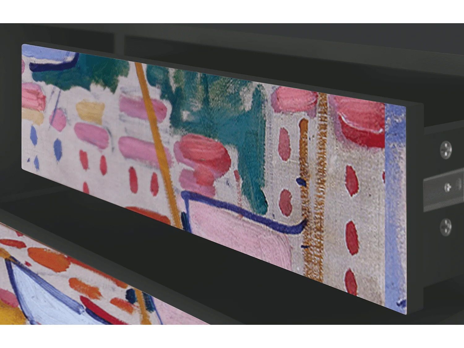 Meuble TV - 170х59х48 cm - T4 - The Port of Collioure , Anthracite