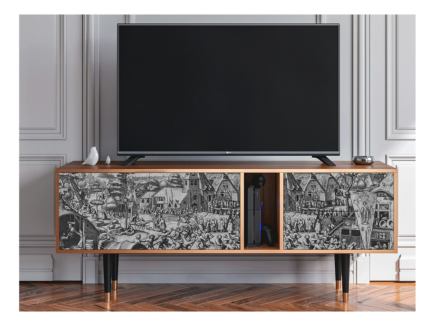 Meuble TV - 170х69х48 cm - T1 - The Festival of Saint, Noyer