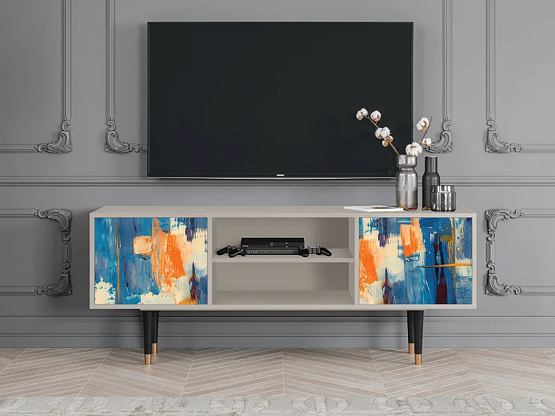 Meuble TV - 170х69х48 cm - T2 - Abstract Expressionism, Sable