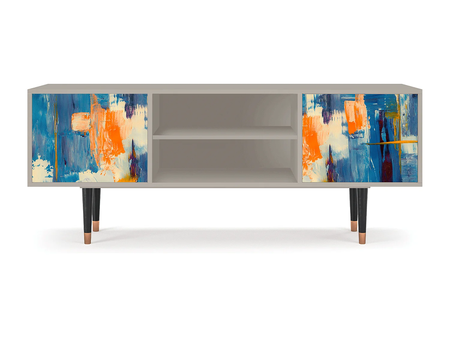 Szafka RTV - 170х69х48 cm - T2 - Abstract Expressionism, Piaskowy