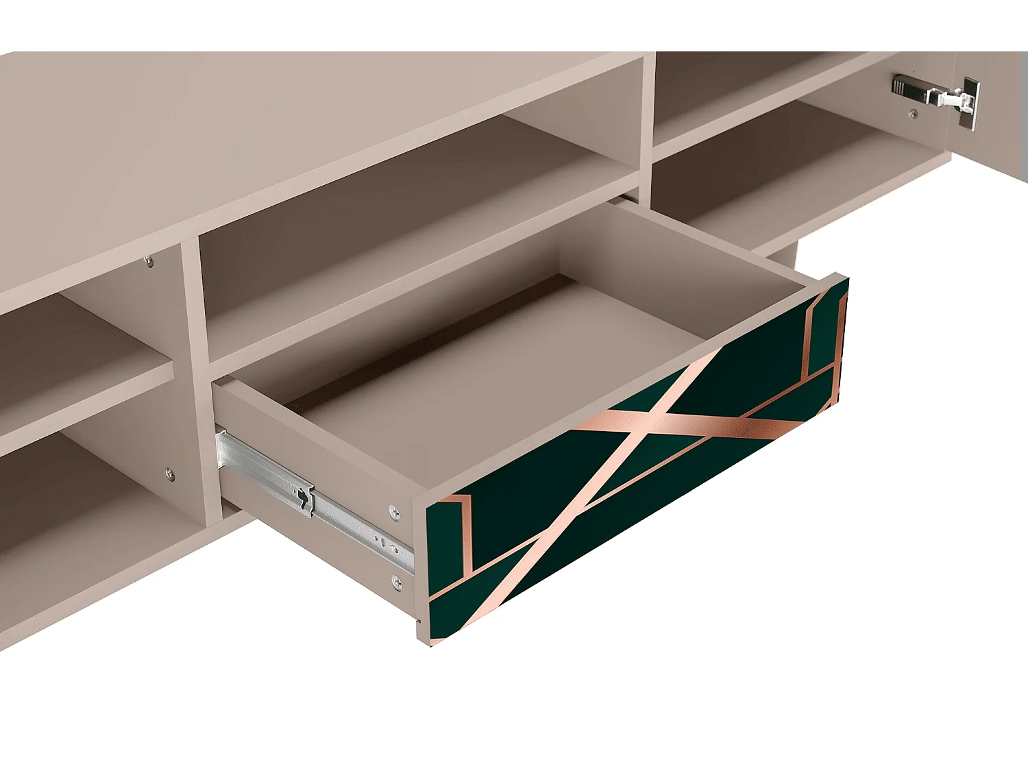 Meuble TV - 170х59х41 cm - T6 - Emerald Gatsby, Latte
