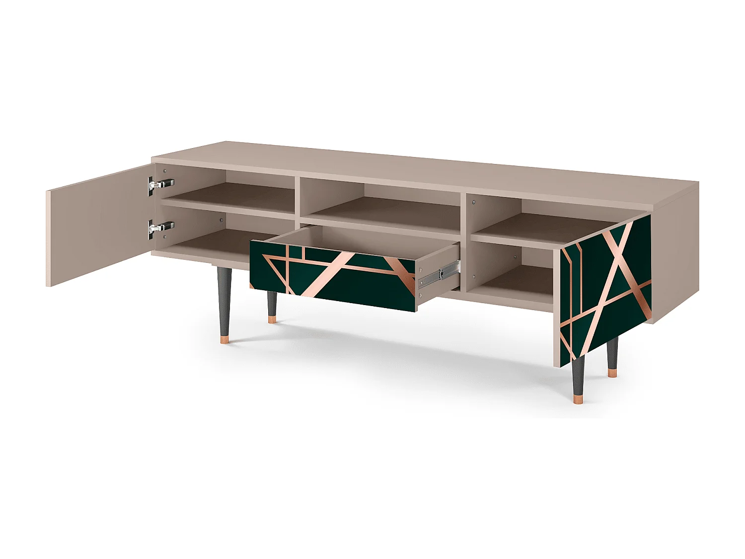 Meuble TV - 170х59х41 cm - T6 - Emerald Gatsby, Latte