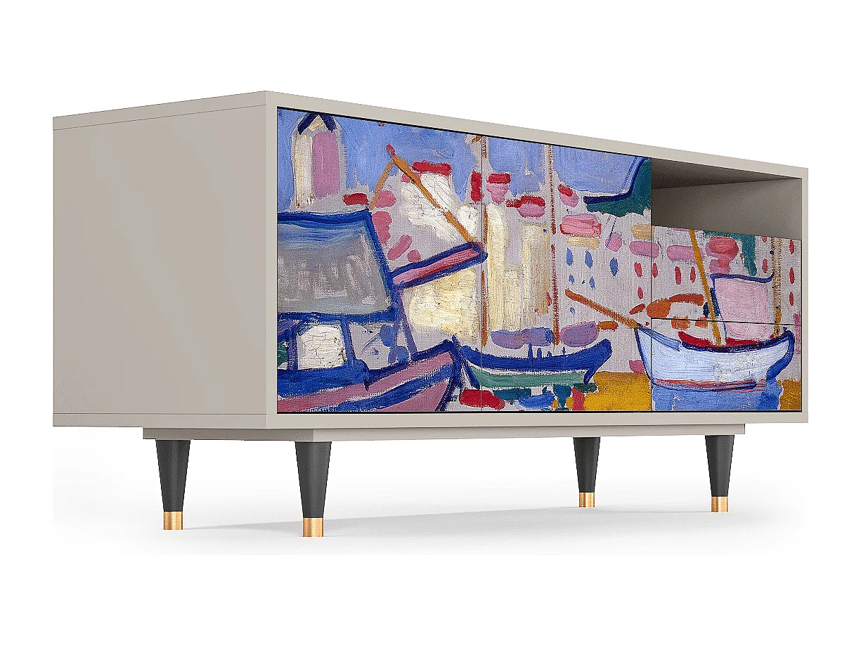 Meuble TV - 125х56х41 cm - T7 - The Port of Collioure , Sable