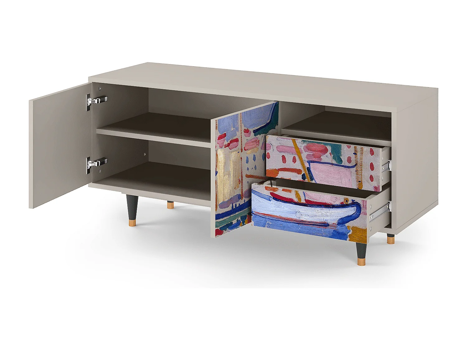 Meuble TV - 125х56х41 cm - T7 - The Port of Collioure , Sable