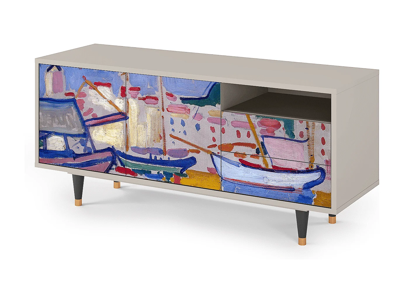 Meuble TV - 125х56х41 cm - T7 - The Port of Collioure , Sable