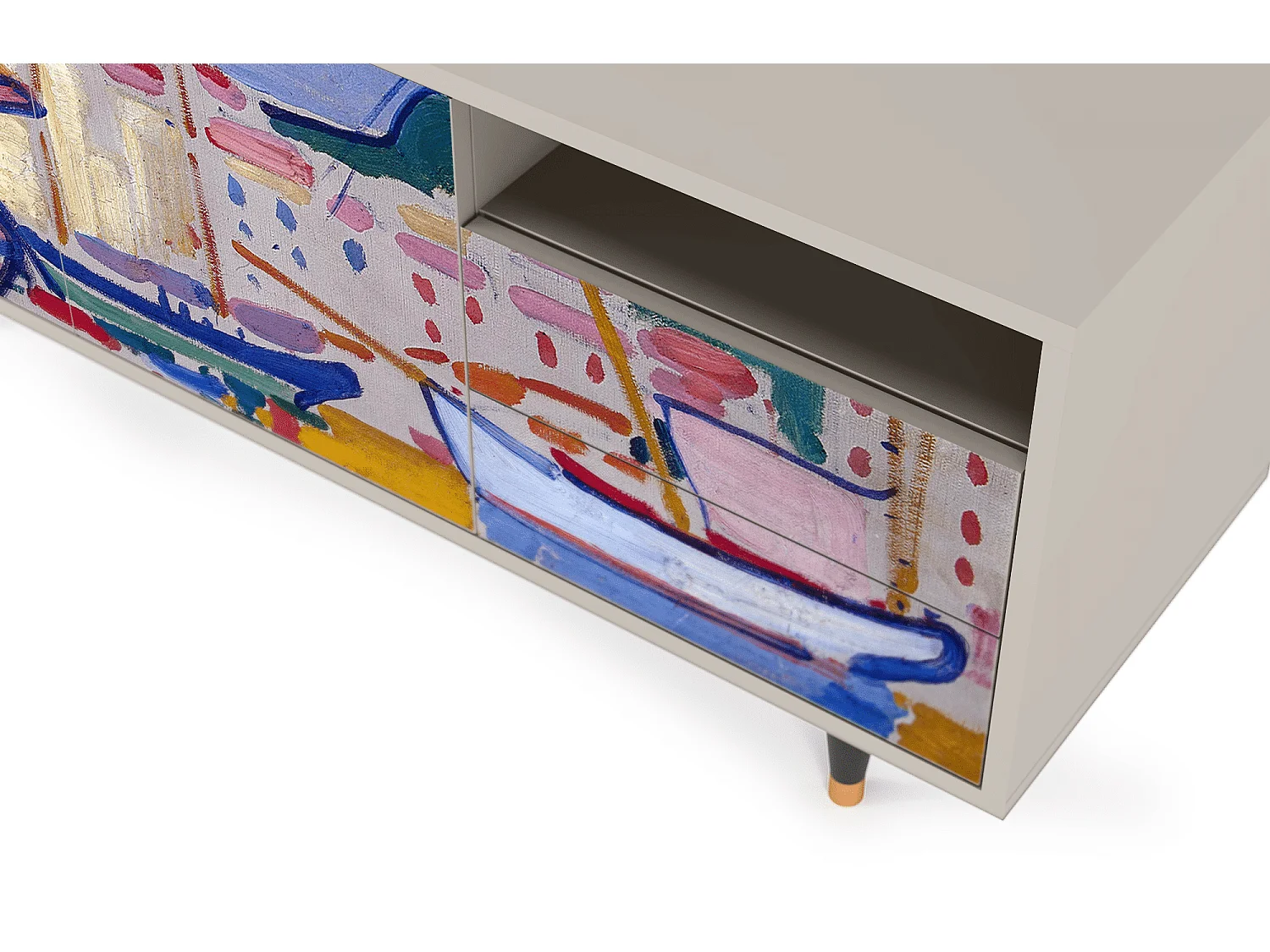 Meuble TV - 125х56х41 cm - T7 - The Port of Collioure , Sable