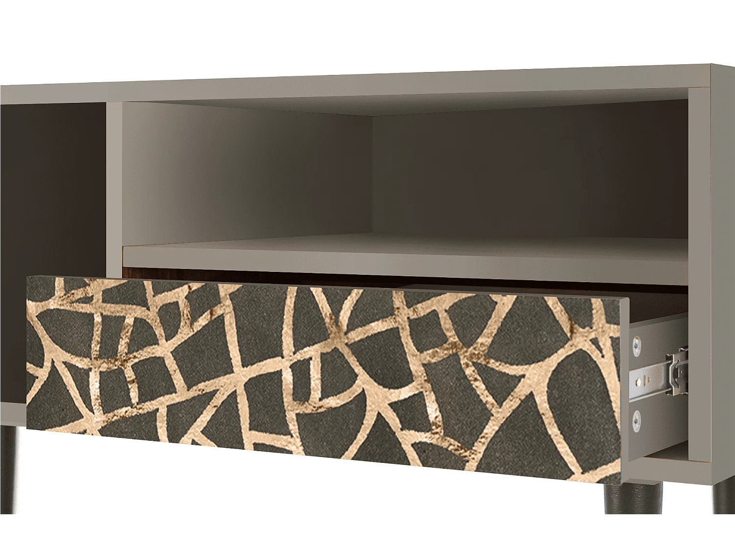 Szafka RTV - 115х59х48 cm - T3 - Enlarged Leaf, Piaskowy