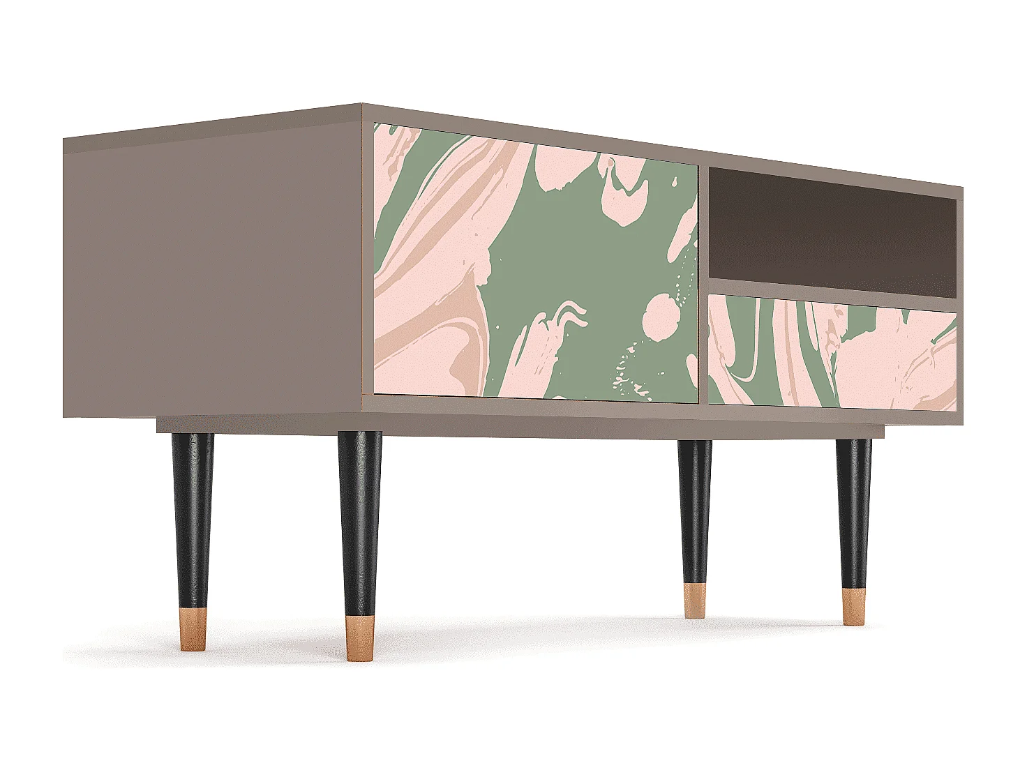 Meuble TV - 115х59х48 cm - T3 - Aquarelle, Latte