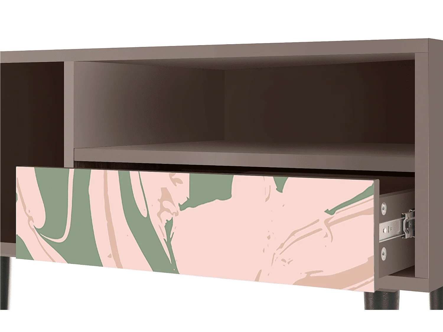 Meuble TV - 115х59х48 cm - T3 - Aquarelle, Latte