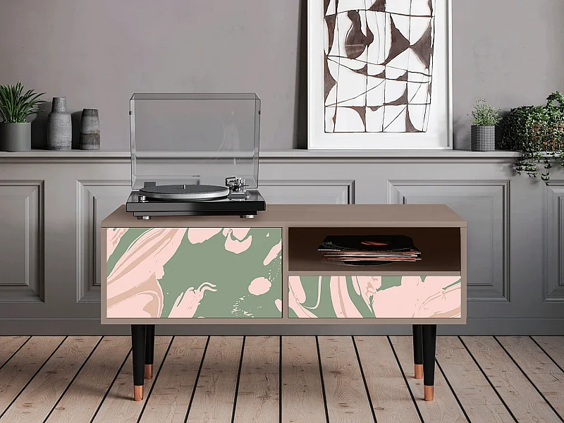 Mueble de TV - 115х59х48 cm - T3 - Aquarelle, Latte